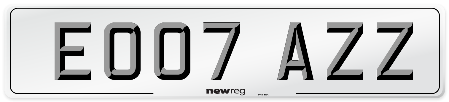 EO07 AZZ Number Plate from New Reg